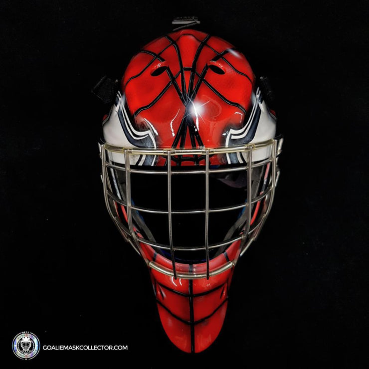 Custom Painted Goalie Mask: Spiderman Unsigned