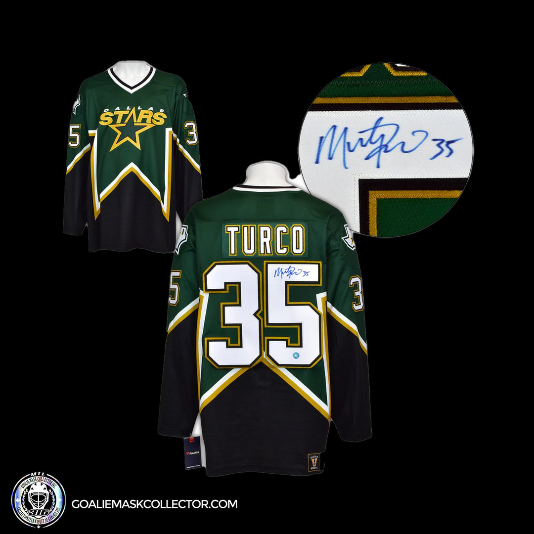 Marty Tuco Dallas Stars Fanatics Vintage Jersey Autographed. Goalie Mask Collector.
