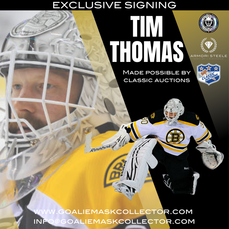 Upcoming Signing: Tim Thomas Signed Goalie Mask Signature Edition Autographed - COMPLETED