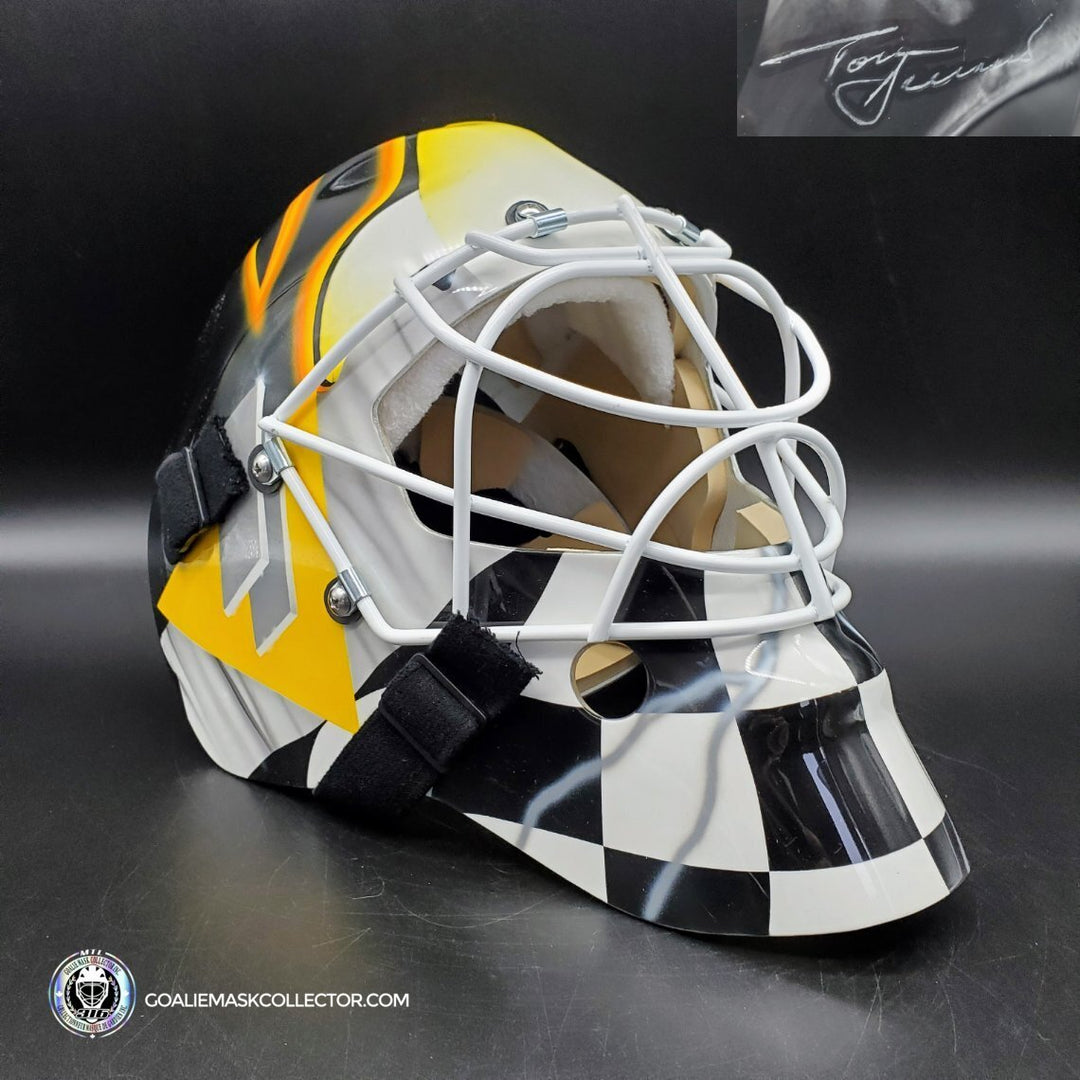 Tom Barrasso Signed Goalie Mask Pittsburgh 1999 Signature Edition. Goalie Mask Collector.