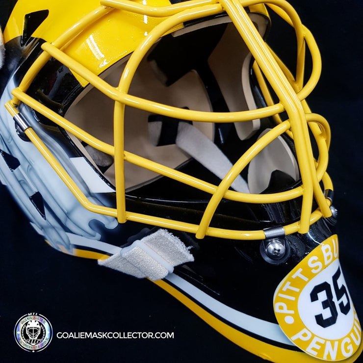 Tom Barrasso Signed Goalie Mask "THE GEAR COLLECTION" Vaughn & Heaton Pad Set Pittsburgh Signature Edition Autographed