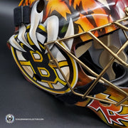 Tuukka Rask Unsigned Goalie Mask Boston Tribute + 24k Gold Plated Grill