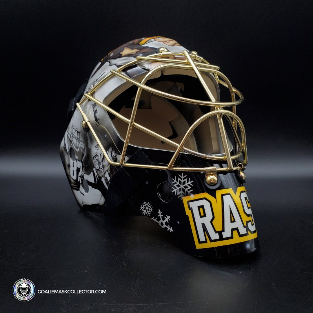 Tuukka Rask Unsigned Goalie Mask Winter Classic Boston New England Patriots 2016 + 24k Gold Grill Optional
