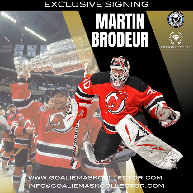 Upcoming Signing: Martin Brodeur Signed Goalie Mask New Jersey Tribute Signature Edition Autographed - COMPLETED