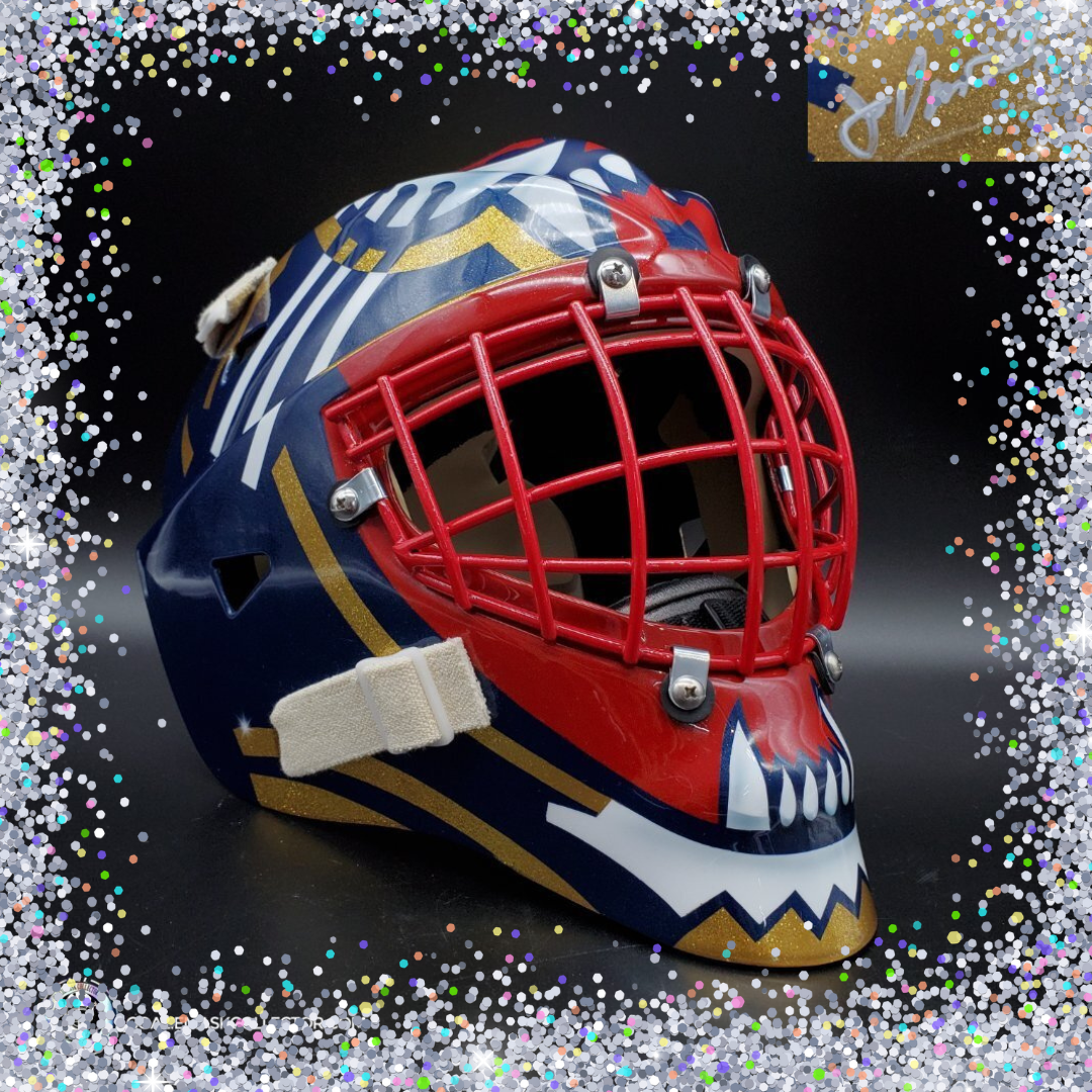 John Vanbiesbrouck Signed Goalie Mask "The Man Glitter Collection" Florida Bee316 Signature Edition. Goalie Mask Collector.