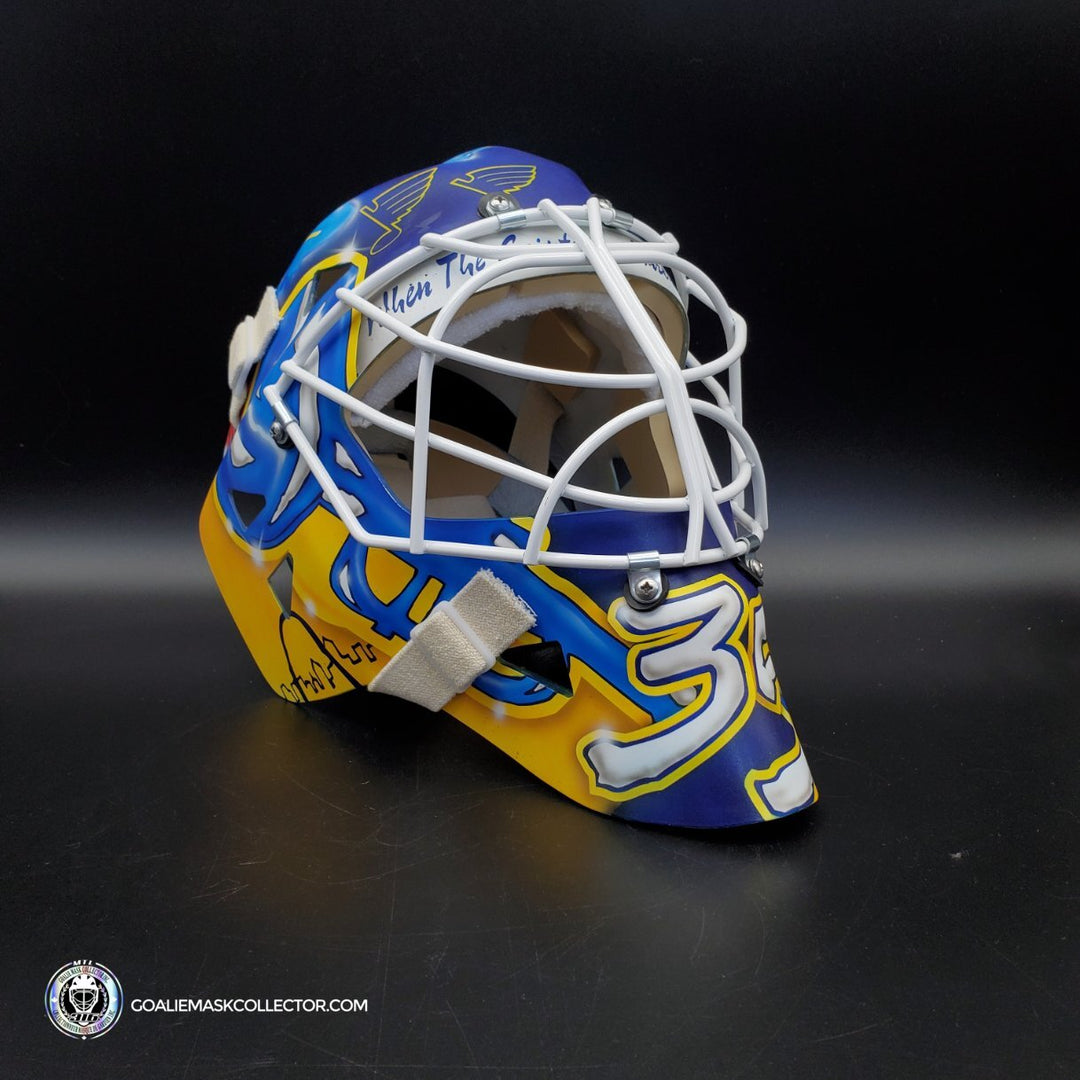 Ville Husso Goalie Mask Unsigned 2022 St. Louis Matte Cartoon