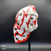 Youngblood Red & White Unsigned Goalie Mask Hamilton Mustangs Vintage Premium
