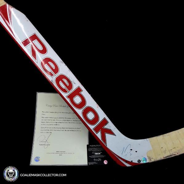 Carey Price Reebok 11K Game Used Stick Signed Montreal Canadiens. Goalie Mask Collector.