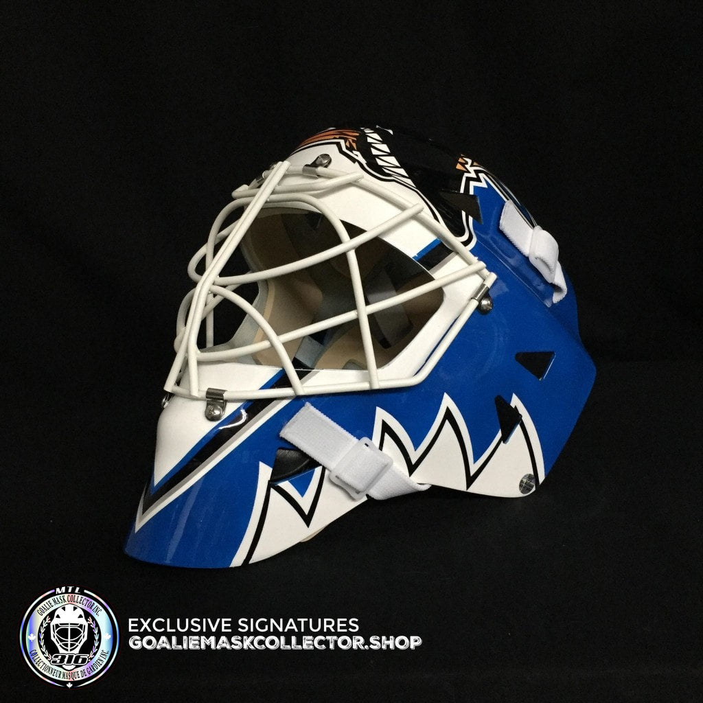 Mike Vernon Signed Goalie Mask San Jose V1 Deep Blue Signature