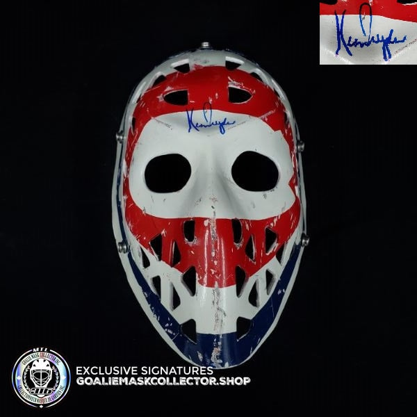KEN DRYDEN SIGNED AUTOGRAPHED GOALIE MASK BULLSEYE MONTREAL TRIBUTE 70'S VINTAGE BY DON SCOTT