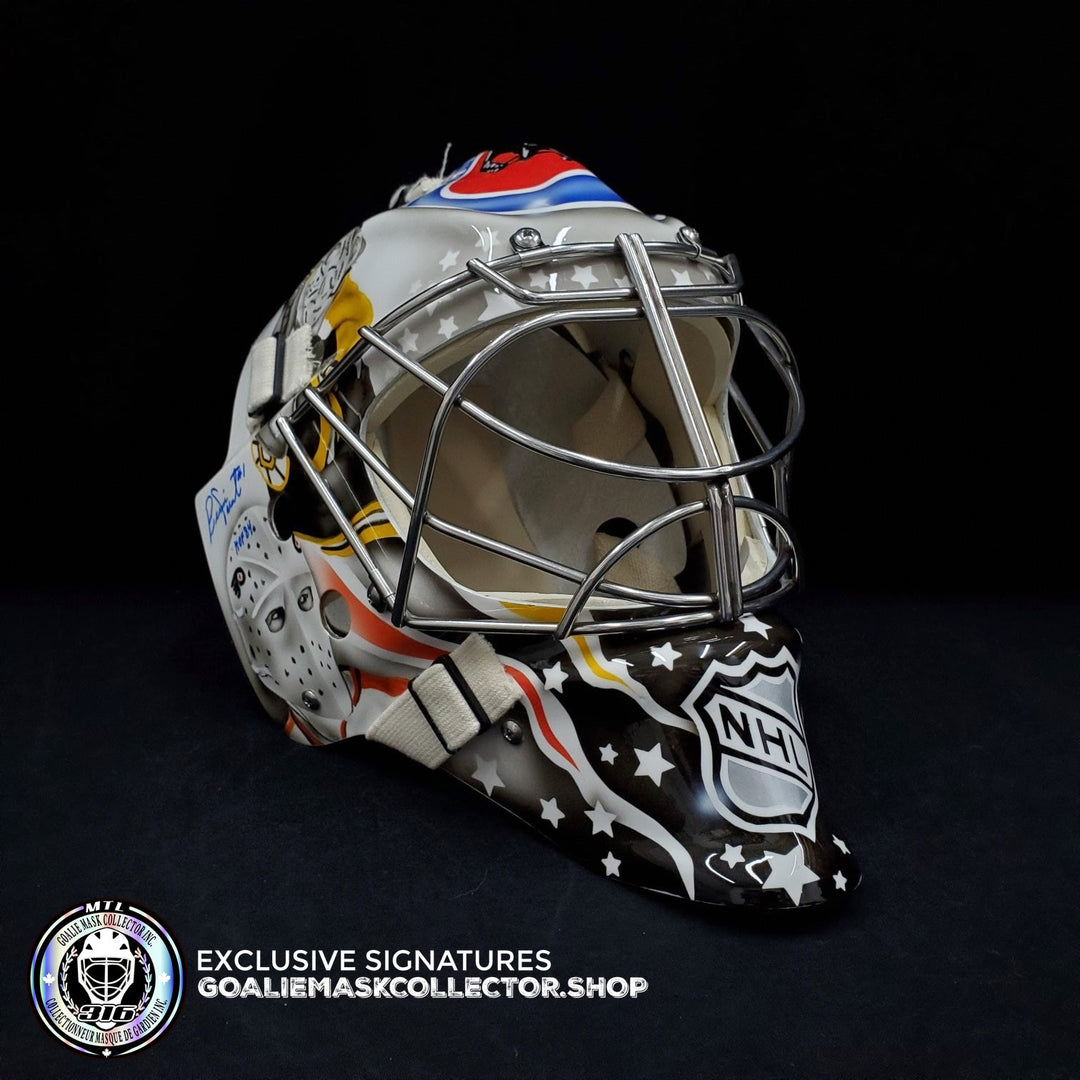 "SUPER HOF" PARENT + GIACOMIN + CHEEVERS + BOWER SIGNED AUTOGRAPHED GOALIE MASK BY DON SCOTT