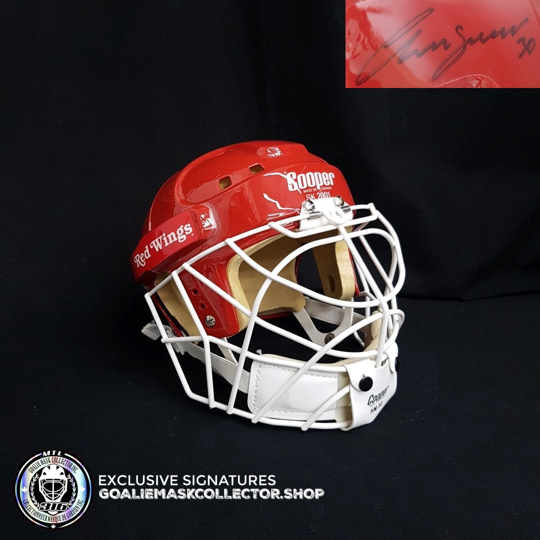CHRIS OSGOOD SIGNED AUTOGRAPHED GOALIE MASK DETROIT COA - ICE READY - USED