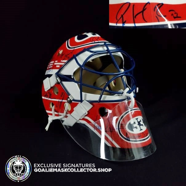 PATRICK ROY AUTOGRAPHED GOALIE MASK 1993 STANLEY CUP MONTREAL CANADIENS TEAM SIGNED- COA