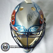 PATRICK ROY SIGNED AUTOGRAPHED GOALIE MASK COLORADO AVALANCHE PAINTED BY GUY LAFRANCE - ORIGINAL ROY MASK PAINTER LEFEBVRE SHELL