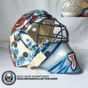 PATRICK ROY SIGNED AUTOGRAPHED GOALIE MASK COLORADO AVALANCHE PAINTED BY GUY LAFRANCE - ORIGINAL ROY MASK PAINTER LEFEBVRE SHELL