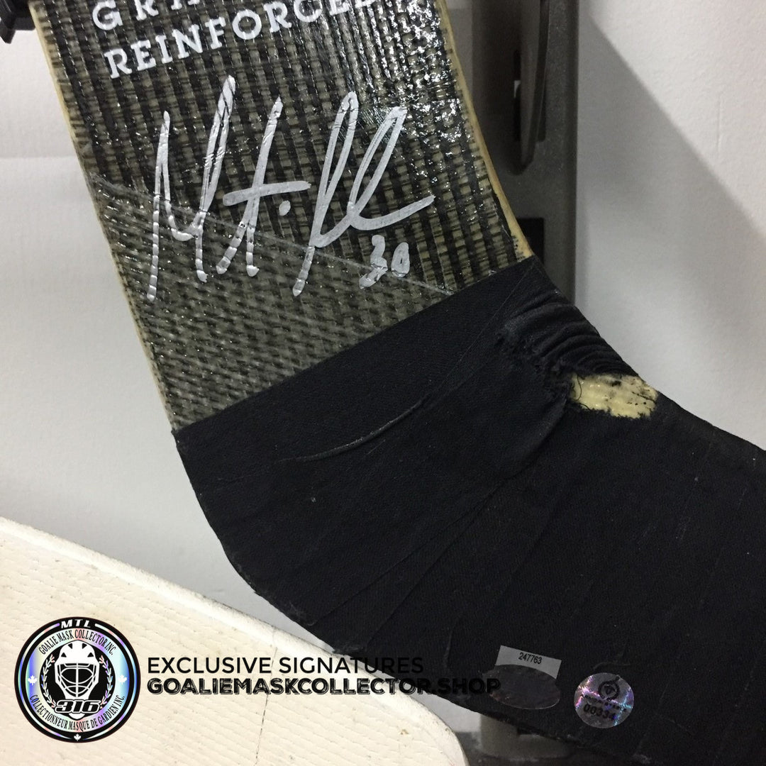MARTIN BRODEUR GAME USED SIGNED AUTOGRAPHED STICK CCM HEATON 8 PLAYOFFS 2001 STANLEY CUP FINALS VS COLORADO AVALANCHE - "COL 1"  KNOB INSCRIPTION 