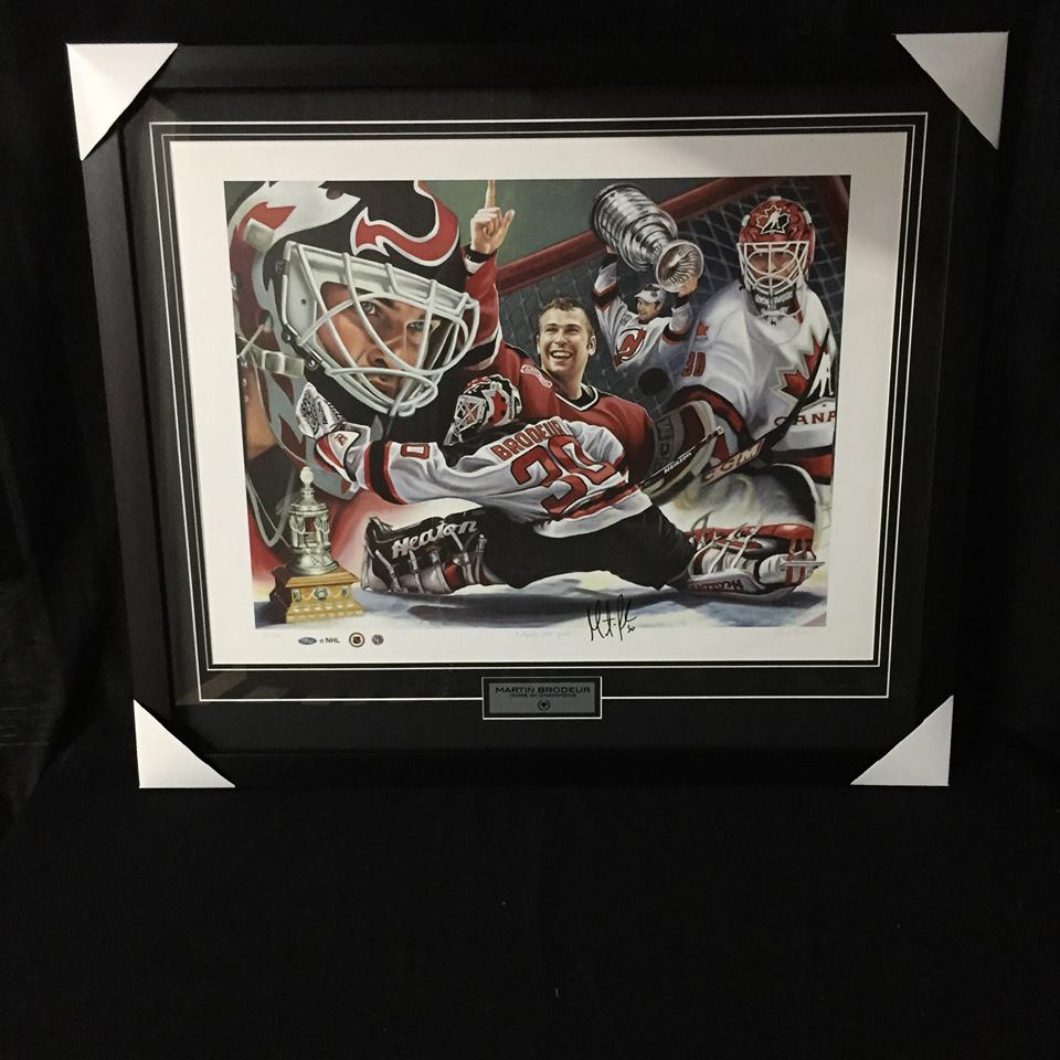 Martin Brodeur SIGNED Sports Art Canvas by Diane Berube