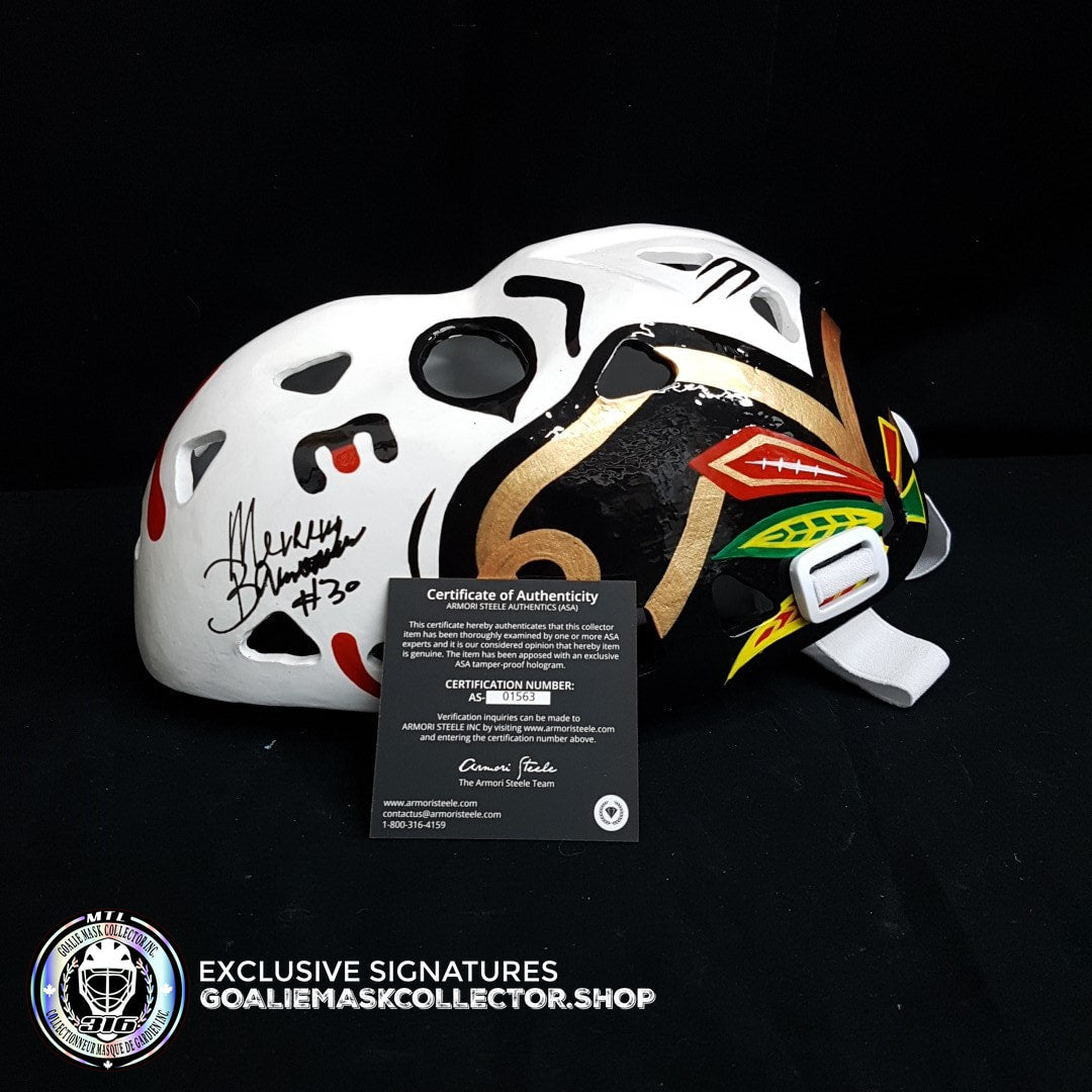 Murray Bannerman Signed Goalie Mask Vintage Chicago V1 Pristine