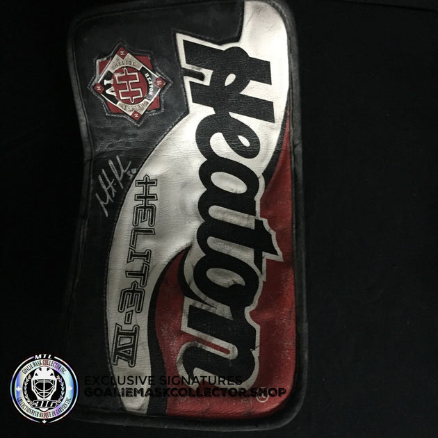 Martin Brodeur SIGNED Autographed Heaton Helite IV Goalie Pads Glove T ...