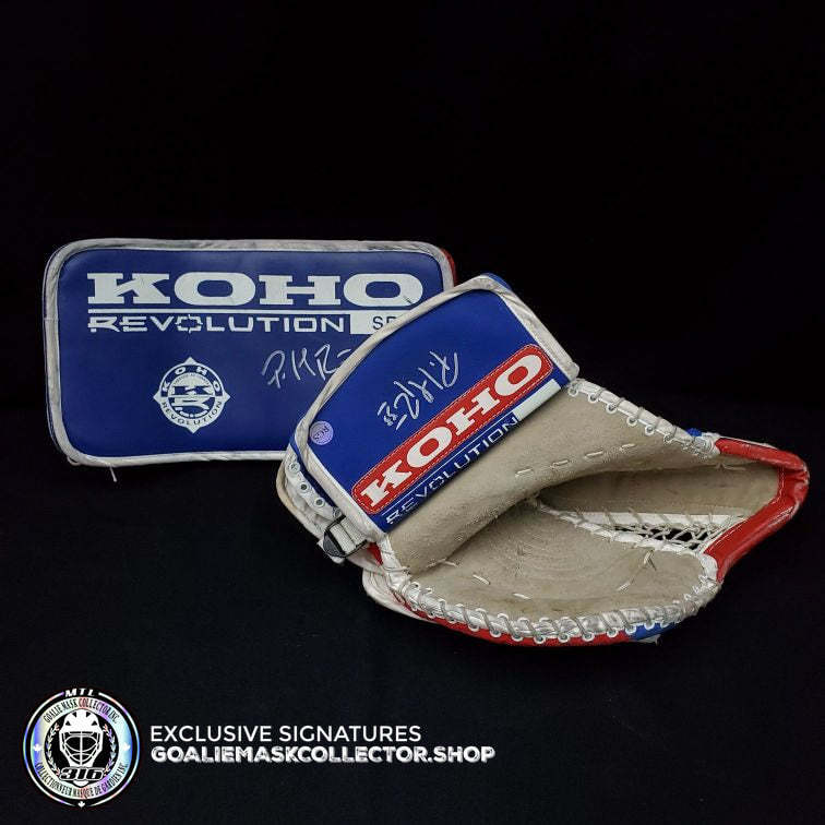 PATRICK ROY 1993 SIGNED KOHO REVOLUTION GLOVE TRAPPER BLOCKER - NOT GAME USED BY ROY / USED MODELS