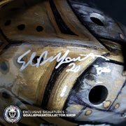 ED BELFOUR SIGNED AUTOGRAPHED GOALIE MASK CUSTOM GOLD 1/1 EDDY SHELL AS EDITION