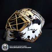 ED BELFOUR SIGNED AUTOGRAPHED GOALIE MASK CUSTOM GOLD 1/1 EDDY SHELL AS EDITION