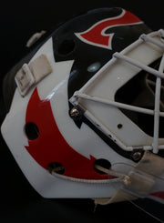 MARTIN BRODEUR GAME WORN USED GOALIE MASK NEW JERSEY DEVILS  Photo Match for 6 SEASONS + 4 VEZINA + 1 STANLEY CUP